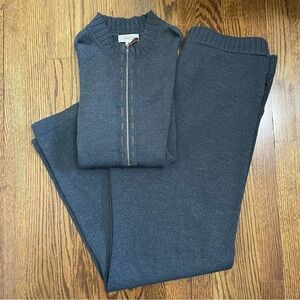 St. John Sport 2pc Ladies Gray Wool/Rayon Leisure Lounge Set Size XL